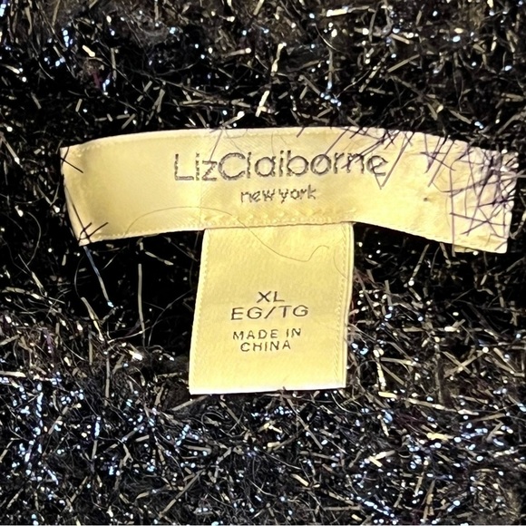 Liz Claiborne Women’s Sweater XL Black Metallic - Picture 9 of 12